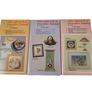 3 VHS TAPES VIDEO QUARTERLY OF DECORATIVE PAINTING TOLE